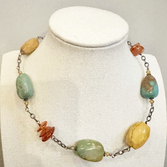 silpada N1296 Chunky Stone Necklace Retired * flaw Boho Bohemian - Picture 4 of 12